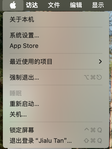 macOS 左上角 Apple 菜单